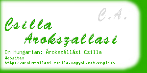 csilla arokszallasi business card